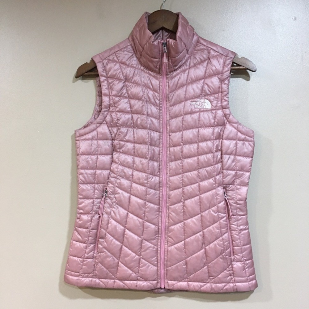 The North Face Thermoball Quilted Puffer Vest Women XS Pink Eco Insulated Hike